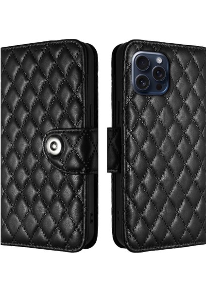 IPhone 15 Için Kılıf Pro Max Cüzdan Kapak Bilek Şeridi Darbeye Şık (Yurt Dışından)