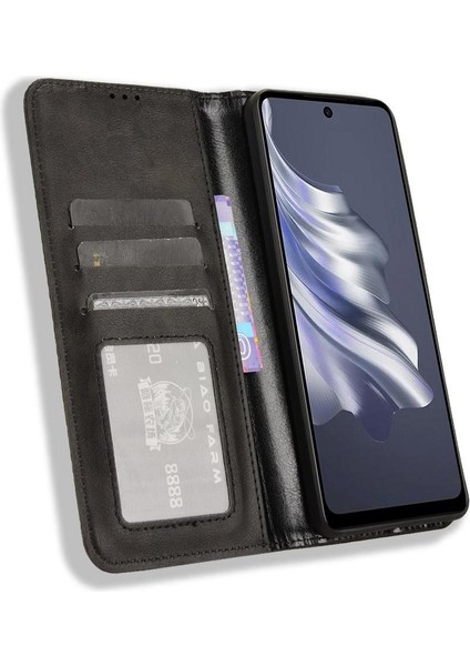 Tecno Spark 20 Pro 4g Cüzdan Manyetik Kapatma Pu Deri Için Kılıf (Yurt Dışından)