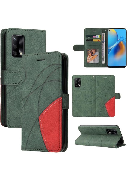 Kart Yuvası Standı ile Oppo A74 4g Için Kılıf Pu Deri Flip Folio Kılıf (Yurt Dışından)