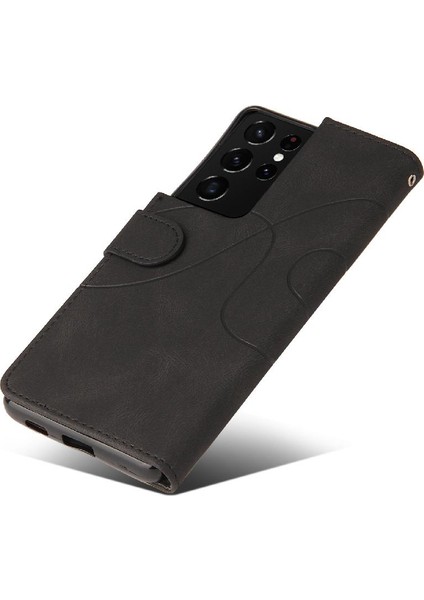 Samsung Galaxy S21 Ultra Pu Deri Flip Folio Kılıf Kickstand (Yurt Dışından) fiyatları
