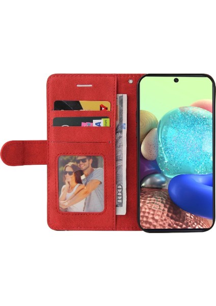 Kart Yuvası Standı Iki Renkli Dikiş ile Samsung Galaxy A71 4g Için Kılıf (Yurt Dışından) modelleri