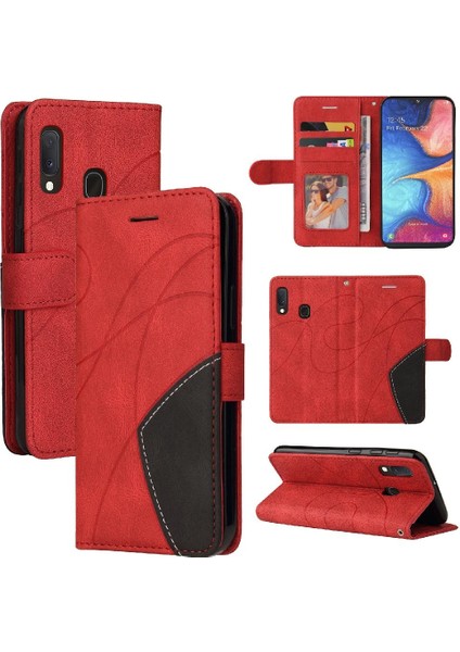 Samsung Galaxy A20E Kickstand Koruyucu Kart Yuvası Standı Pu (Yurt Dışından)