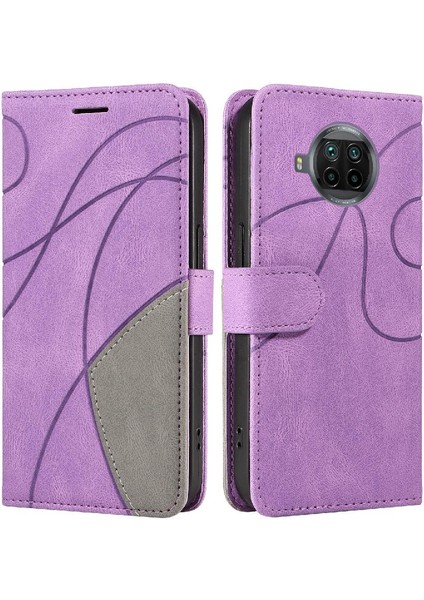 Xiaomi 10T Lite Için Kılıf Pu ile Iki Renkli Dikiş Kickstand Koruyucu (Yurt Dışından)