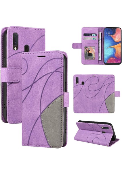 Samsung Galaxy A20E Kickstand Koruyucu Kart Yuvası Standı Pu (Yurt Dışından)