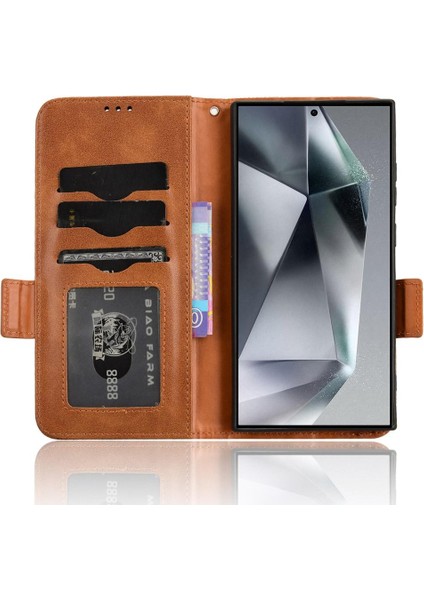 Samsung Galaxy S24 Ultra 5g 3 Kart Tutucu Görüntüleme Standı Pu Flip (Yurt Dışından) modelleri