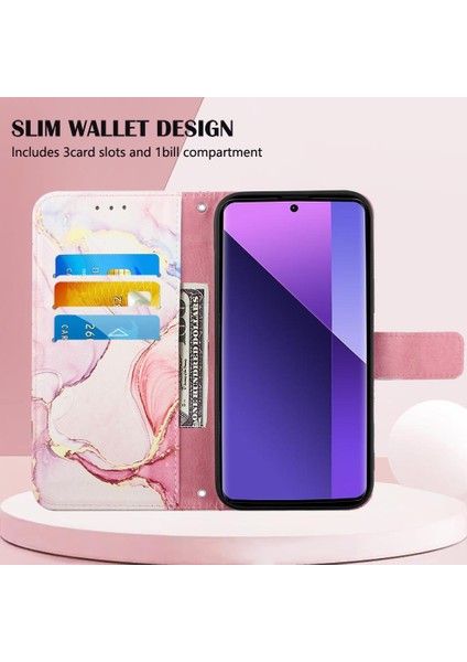 Xiaomi Redmi Not 13 Pro Artı 5g Cüzdan Kickstand Mermer Desen (Yurt Dışından)