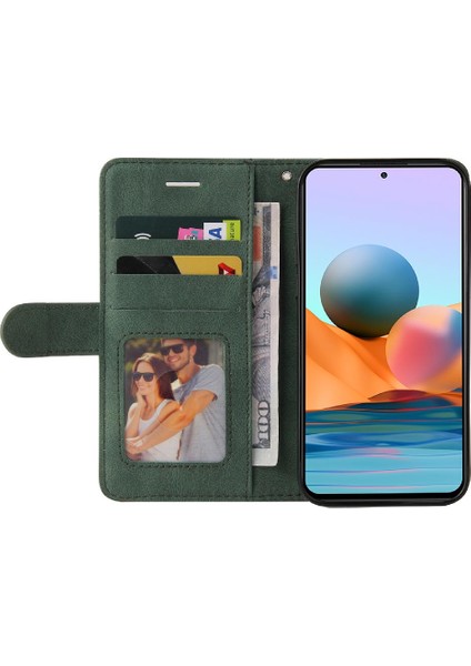 Kart Yuvası Standı Iki Renkli Pu Flip ile Xiaomi Redmi Not 10 Pro Için Kılıf (Yurt Dışından) fiyatları