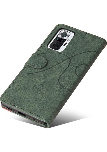 Kart Yuvası Standı Iki Renkli Pu Flip ile Xiaomi Redmi Not 10 Pro Için Kılıf (Yurt Dışından) fırsatları
