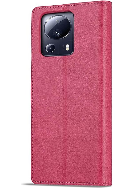 Xiaomi 13 Lite 5g Buzağı Doku ile Yatay Çevir Deri Kılıf (Yurt Dışından)