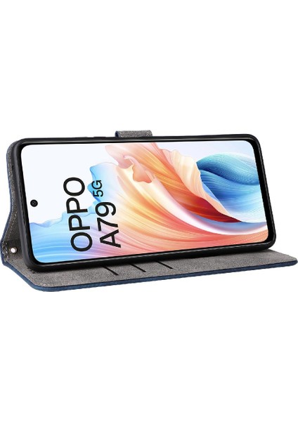 Oppo A79 5g Kart Yuvaları Için Kılıf Kapak Rfıd Engelleme Pu Deri Manyetik (Yurt Dışından)