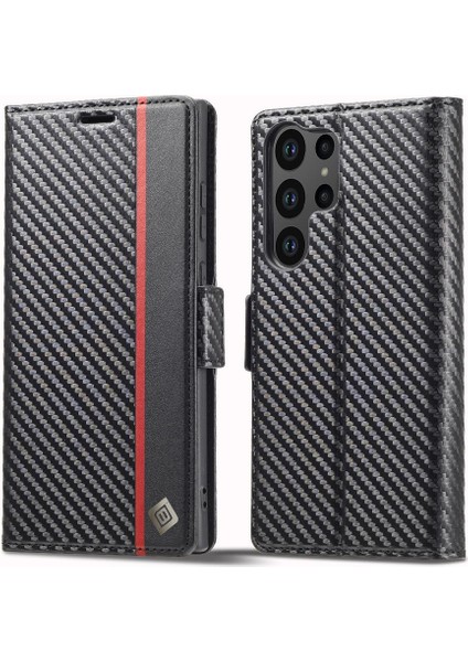 Kart Tutucu Kickstand Deri Flip ile Samsung Galaxy S23 Ultra Için Kılıf (Yurt Dışından) fırsatları