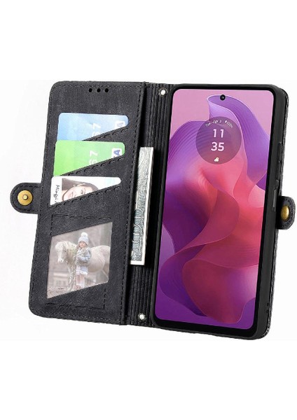 Motorola Moto G24 4g Için Flip Case Deri Kılıf Kapak Darbeye (Yurt Dışından)