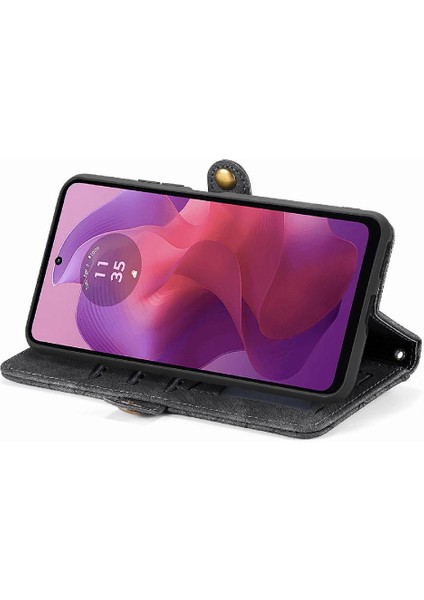 Motorola Moto G24 4g Için Flip Case Deri Kılıf Kapak Darbeye (Yurt Dışından)