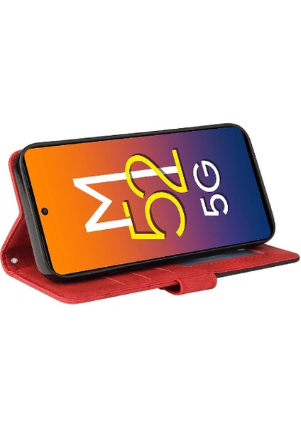 Samsung Galaxy M52 5g Iki Renkli Dikiş Kickstand Koruyucu Pu (Yurt Dışından) modelleri