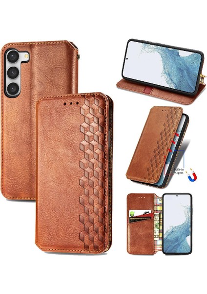 Samsung Galaxy S23 Artı Moda Tasarım Deri Kılıf Cüzdan Flip (Yurt Dışından)