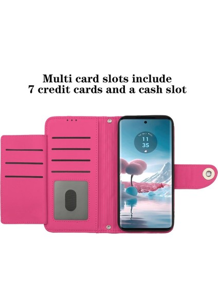 Motorola Kenar 40 Neo Kart Tutucu Cüzdan Kapak Bilek Şeridi Şık (Yurt Dışından) fırsatları