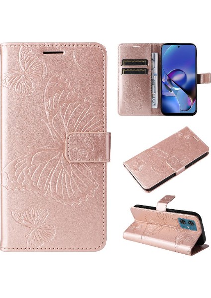 Motorola Moto G54 5g Pu Deri Flip Kickstand Için Kılıf Kart Yuvası ile (Yurt Dışından)