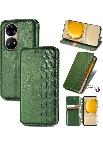 Huawei P50 Pro Moda Tasarımı Zarif Iş Cüzdan Fonksiyonu (Yurt Dışından)