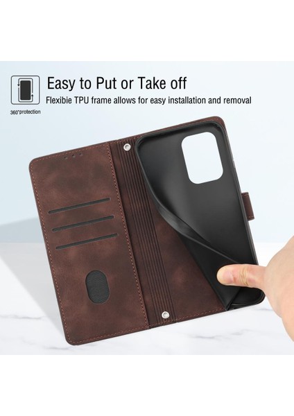 Motorola Moto G34 Manyetik Deri Kart Tutucu Cüzdan Flip Kapak Için Kılıf (Yurt Dışından)