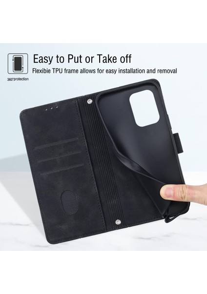 Motorola Moto G34 Manyetik Deri Kart Tutucu Cüzdan Flip Kapak Için Kılıf (Yurt Dışından)
