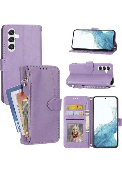 Samsung Galaxy A25 5g Kickstand Pu Deri Kayış Kartı Için Flip Case (Yurt Dışından)