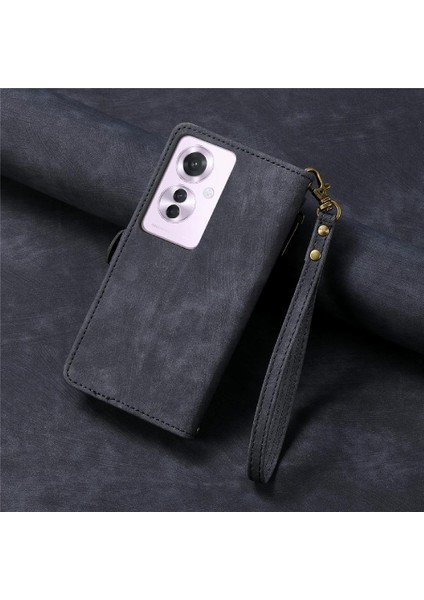 Oppo Oppo 11F 5g Için Flip Case Basit Iş Darbeye Deri Kılıf (Yurt Dışından)