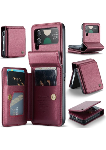 Colorful Shop Samsung Galaxy Z Flip 4 5g Kickstand Slim Case Pu Için Caseme Cüzdan Kılıf (Yurt Dışından)