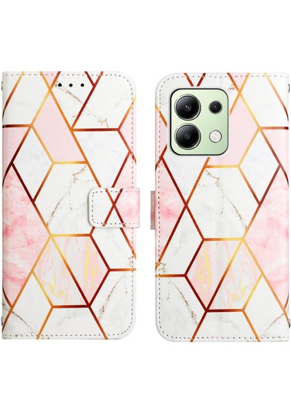 Xiaomi Redmi Için Not 13 4g Mermer Desen Kickstand Pu Deri Cüzdan (Yurt Dışından)