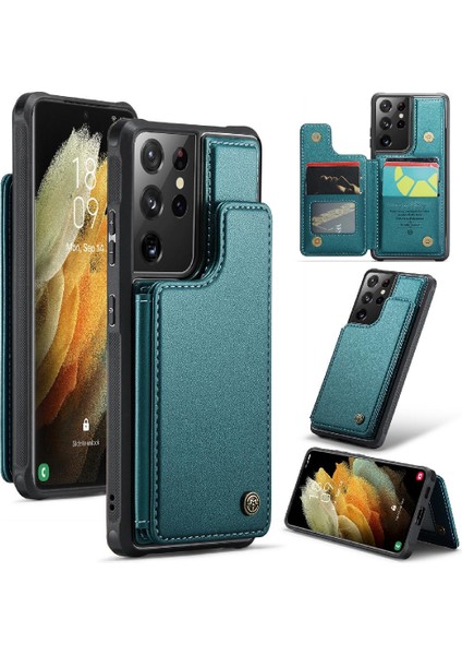 Samsung Galaxy S21 Ultra Kickstand Pu Deri Kart Için Caseme Cüzdan Kılıf (Yurt Dışından)