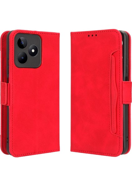 Realme C51 4g Deri Cüzdan Kapak Için Kılıf Ayarlanabilir Ayrılabilir Kart (Yurt Dışından)
