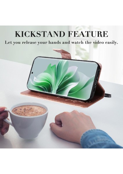 Kart Yuvası Standı Manyetik Kapak Kapak Pu ile Oppo Oppo 11 Pro 5g Için Kılıf (Yurt Dışından)