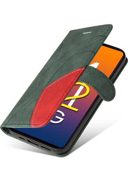 Samsung Galaxy M52 5g Iki Renkli Dikiş Kickstand Koruyucu Pu (Yurt Dışından) modelleri