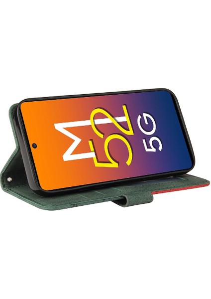 Samsung Galaxy M52 5g Iki Renkli Dikiş Kickstand Koruyucu Pu (Yurt Dışından) fırsatları
