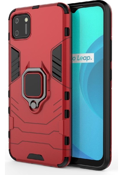 Realme C11 Için Kılıf 360 &deg; Dönen Halka Darbeye Kapak Kickstand Askeri (Yurt Dışından) indirimleri