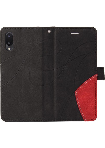 Samsung Galaxy A02/M02 Iki Renkli Dikiş Kickstand Koruyucu Kılıf (Yurt Dışından)