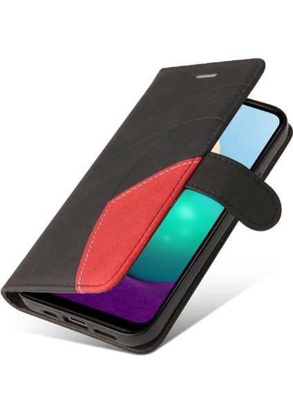 Samsung Galaxy A02/M02 Iki Renkli Dikiş Kickstand Koruyucu Kılıf (Yurt Dışından)