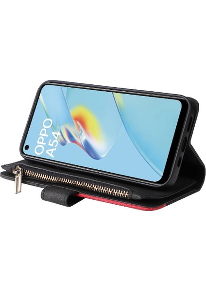 Oppo A54 4G/A16 4g Dokuz Kart Yuvaları Iki Renkli Dikiş Fermuar (Yurt Dışından)