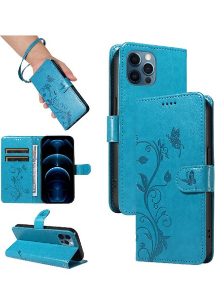 El Kayışı Yüksek Kaliteli Deri ve Kart ile IPhone 12 Pro Max Için Kılıf (Yurt Dışından)
