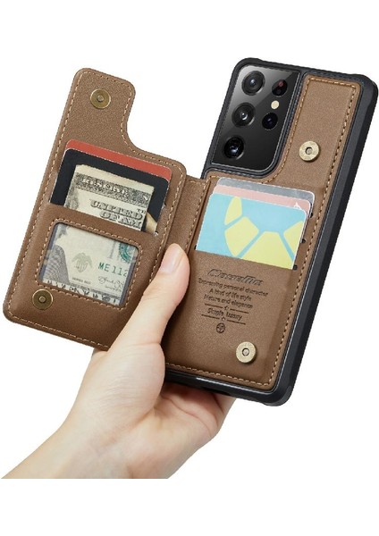 Samsung Galaxy S21 Ultra Kickstand Pu Deri Kart Için Caseme Cüzdan Kılıf (Yurt Dışından) fırsatları
