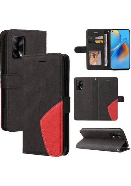 Kart Yuvası Standı ile Oppo A74 4g Için Kılıf Pu Deri Flip Folio Kılıf (Yurt Dışından)