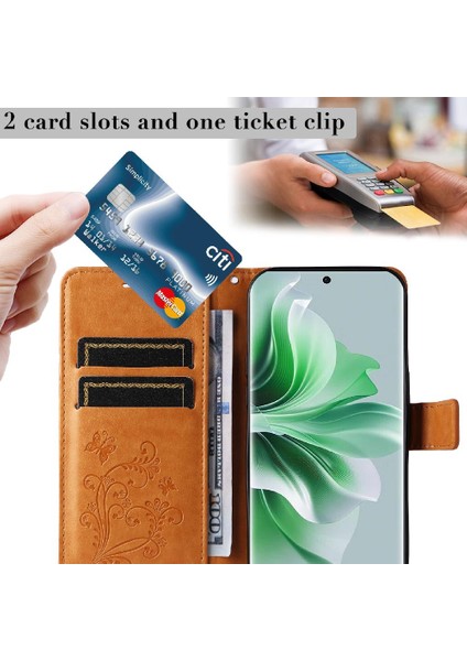 Kart Yuvası Standı Manyetik Kapak Kapak Pu ile Oppo Oppo 11 Pro 5g Için Kılıf (Yurt Dışından)