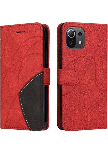 Xiaomi 11 Lite Için Iki Renkli Dikiş Kickstand Koruyucu Kart ile (Yurt Dışından)