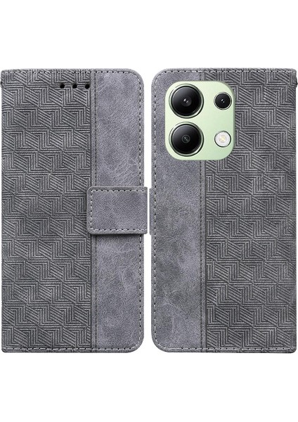 Xiaomi Redmi Için Not 13 4g Geometrik Kabartmalı Cüzdan Kapak Çevirin Pu (Yurt Dışından)