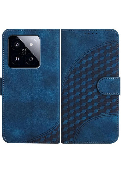 Xiaomi 14 Pro Pu Deri Kapak Çevirin Iş Geometrik Kılıf (Yurt Dışından)