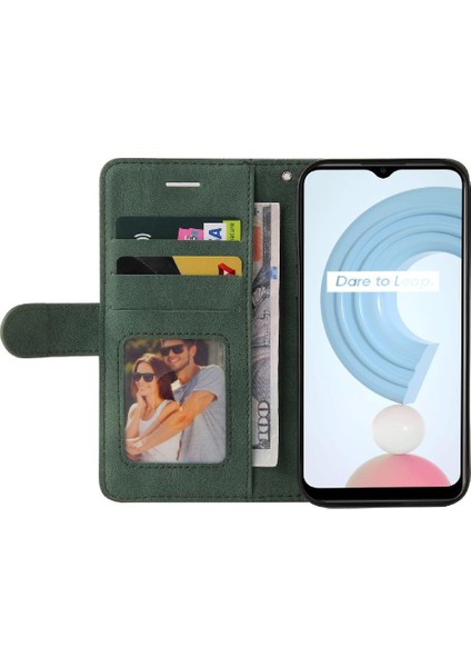 Kart ile Realme C21Y Kickstand Koruyucu Iki Renkli Dikiş Için Kılıf (Yurt Dışından) fiyatları