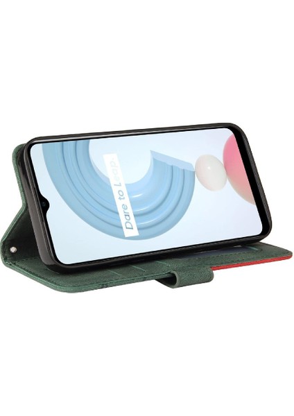 Kart ile Realme C21Y Kickstand Koruyucu Iki Renkli Dikiş Için Kılıf (Yurt Dışından) fırsatları
