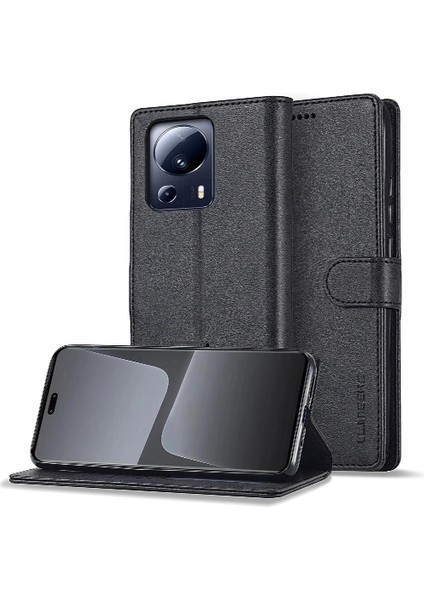 Xiaomi 13 Lite 5g Buzağı Doku ile Yatay Çevir Deri Kılıf (Yurt Dışından)