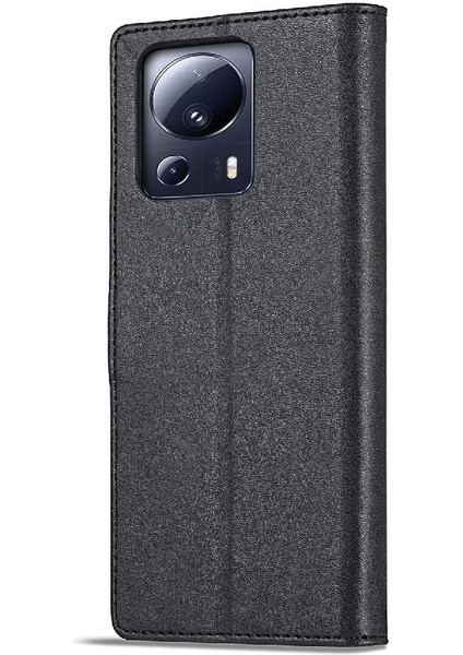 Xiaomi 13 Lite 5g Buzağı Doku ile Yatay Çevir Deri Kılıf (Yurt Dışından)