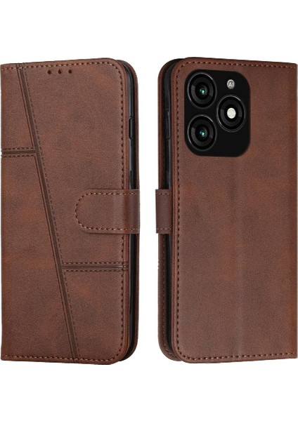 Tecno Spark 20 Için Kılıf Darbeye Kapak Kapak Yan Toka Pu Deri (Yurt Dışından)
