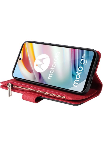 Colorful Shop Motorola Moto G60 Fermuar Cüzdan Tarzı Kickstand Koruyucu Kılıf (Yurt Dışından)